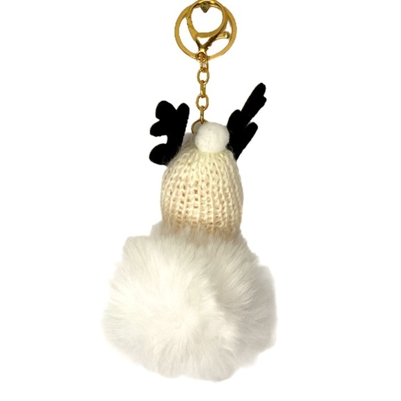 SLEEPY BABY BIG POMPON IN WHITE CHARM KEYCHAIN NEW - Picture 3 of 4